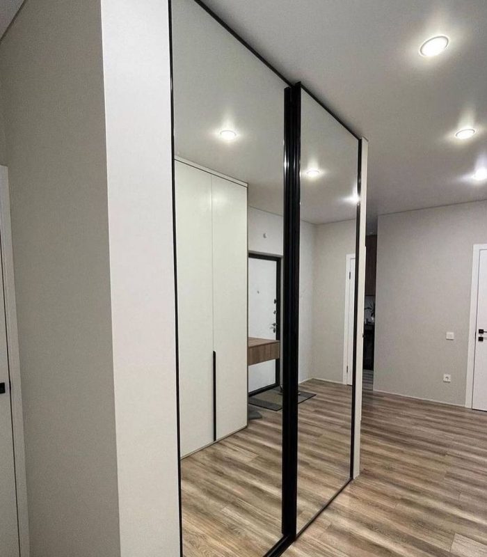 Шкаф-купе белый с зеркалом фото