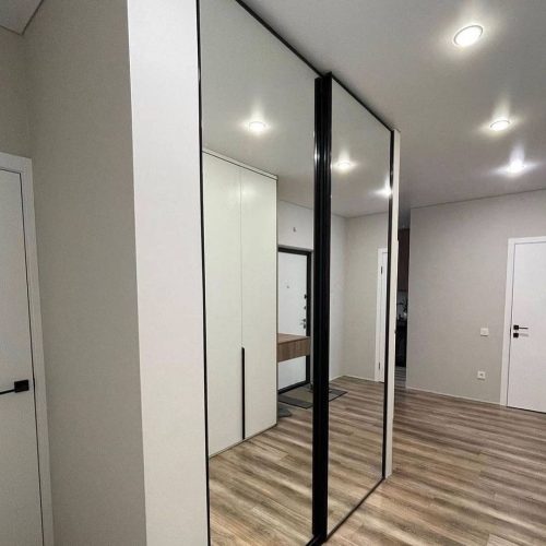 Шкаф-купе белый с зеркалом фото